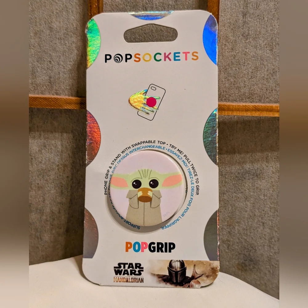 PopSocket Official Disney Star Wars Chibi Baby Grogu w Tea Mandalorian Pop Grip
